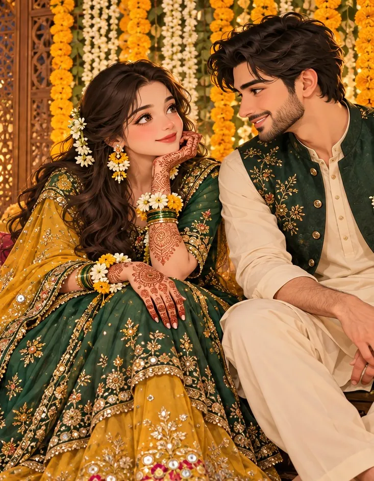 The couple at the Mehndi